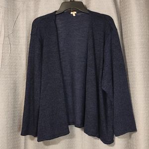 Reba Woman Navy Blue Open Front Cardigan Sz 3X